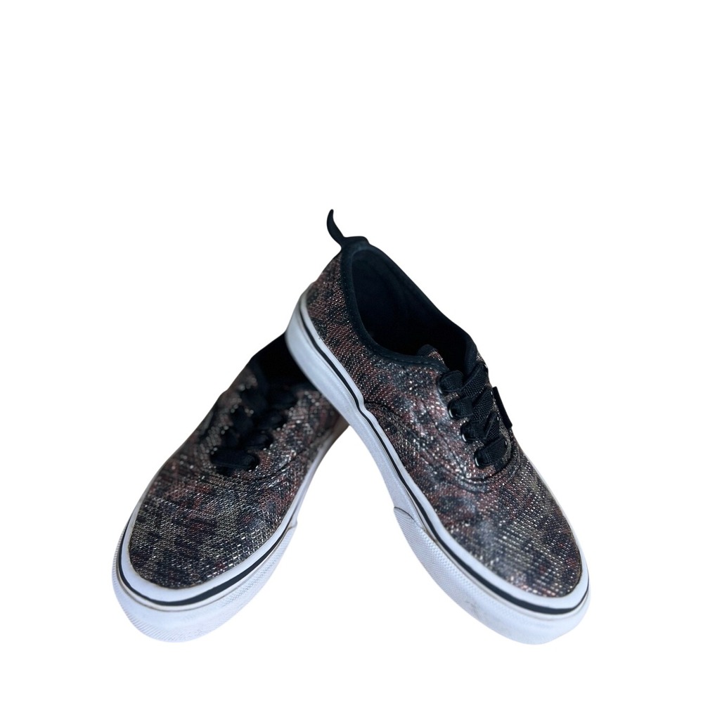 Vans‎ Kids Girls Authentic Leopard Mesh Glitter Sneaker Size 11.5